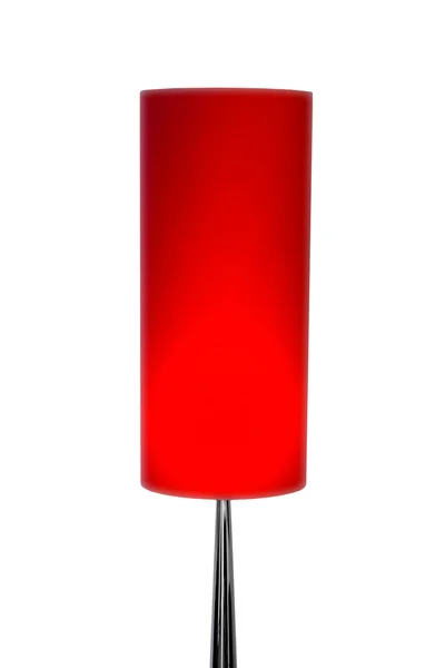 Lampada rossa dal design moderno isolato su sfondo bianco puro — Foto Stock