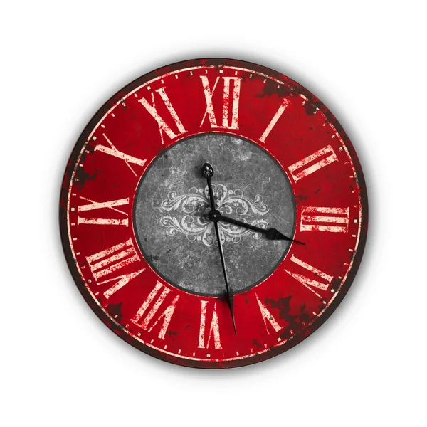 Vintage aislado viejo brillante reloj rojo — Foto de Stock