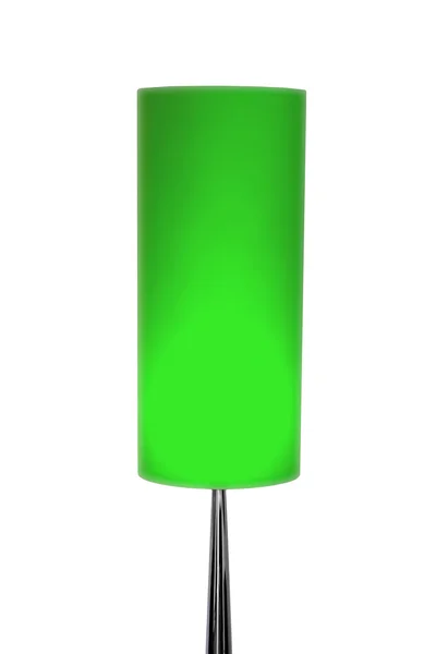 Lampe verte isolée design moderne sur un fond blanc pur — Photo