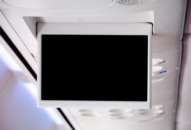 bir uçakta bilgi tv ekran arka planı