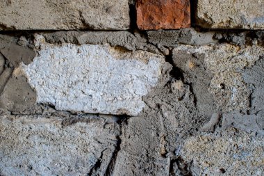 Eski duvar tuğla, blok ve beton