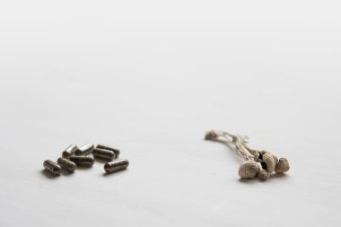 Psychedelic microdosing. energy micro dosing Magic shroom . Medicines physical Dry Psilocybe cubensis. Psilocybin mushroom.