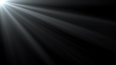 Bu döngü soyut animasyonu yumuşak beyaz hacimli ışık ışınlarının karanlık bir arkaplan boyunca hareket edip yayılması, mistik, dramatik veya sinematik örtüşme efektleri için idealdir..