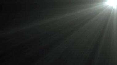 Sağ üst köşeden yansıyan parlak beyaz ışık animasyonu koyu arkaplan, sinematik, ruhani, spot ışığı, kaplama ya da soyut etki