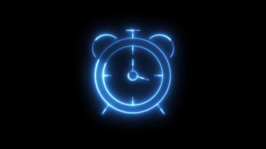 Bu döngü soyut animasyon altı neon çalar saat içerir canlı pembe, mavi, yeşil ve kırmızı, iletilen zaman yönetimi, teslim tarihleri ve modern estetik ile temel hatırlatıcılar.