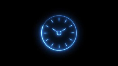 Pembe, mavi, yeşil, deniz mavisi ve kırmızı renkli altı neon saat animasyonundan oluşan canlı bir koleksiyon dinamik zamanı, son teslim tarihlerini ve gelecekteki görüntüyü aktarmak için sürekli döngüler halinde..