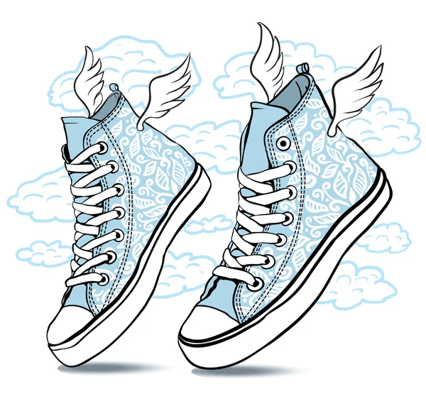 Sneakers met veters — Stockvector