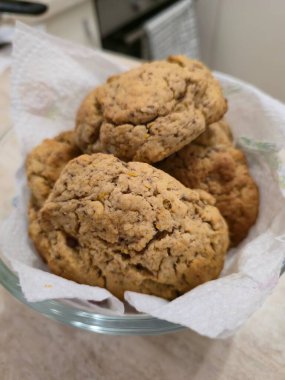 chocolate chip cookies. Homemade chunky peanut butter oatmeal cookies