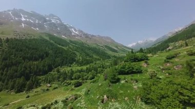 İtalya, Torino 'dan Grenoble üzerinden Fransa' ya giden bir dağ yolu. Haziran 2025 'in başında. Güzel dağ zirveleri, taze yeşillikler, kristal berrak nehirler.