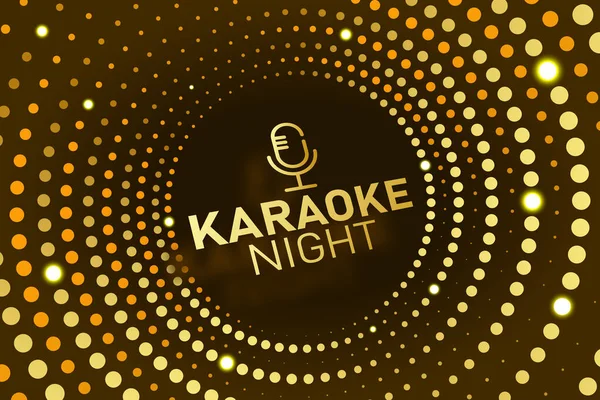Karaoke Gecesi Lüks Sancak ve Altın YarıTonlama Çemberi Arkaplan Resimli Altın Mikrofon Simgesi