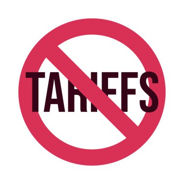 Düz Tasarımda Kırmızı Yasaklama İşaretli Gümrük Koyma Simgesi