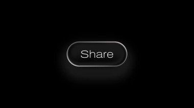 4K 'deki Düğme Sıvısı Cam Animasyonunu paylaş. Video ve Sosyal Medya için Modern Glasmorfizm UI Hareketi Grafiği