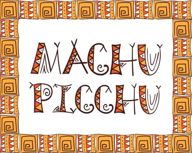 Machu Picchu illüstrasyon. Kabile peru kavramı
