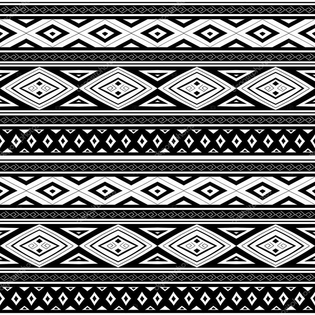 Tribal pattern seamless vector. Ethnic Peruvian monochrome print design