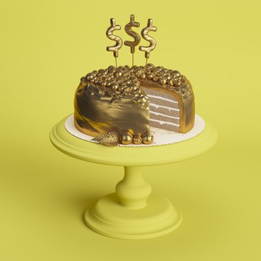 Altın kek 3d render
