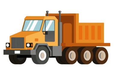 Beyaz arka planda izole edilmiş endüstriyel ağır yük kamyonu veya forklift taşıyıcısı..