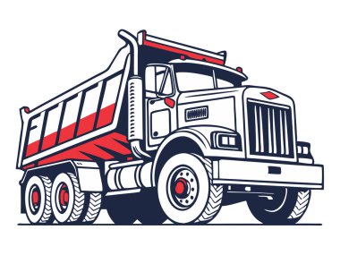 Beyaz arka planda izole edilmiş endüstriyel ağır yük kamyonu veya forklift taşıyıcısı..