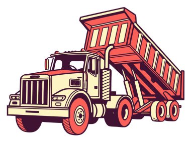 Beyaz arka planda izole edilmiş endüstriyel ağır yük kamyonu veya forklift taşıyıcısı..