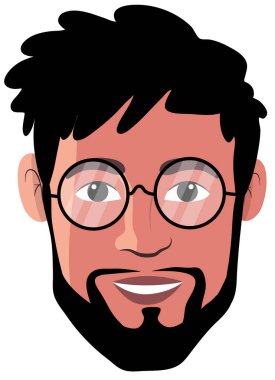 Man avatar karakter çizgi film vektör illüstrasyon grafik tasarımı