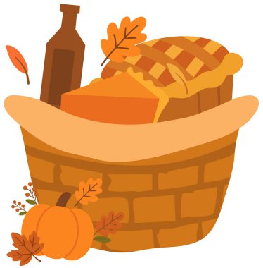 Şükran Günü karikatür çizimi, vektör illüstrasyon grafik çizimi mutlu olsun.