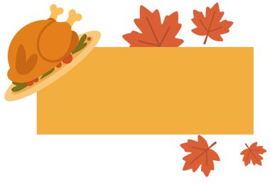 Şükran Günü kutlaması hindi ve yaprakların vektör çizimi ile