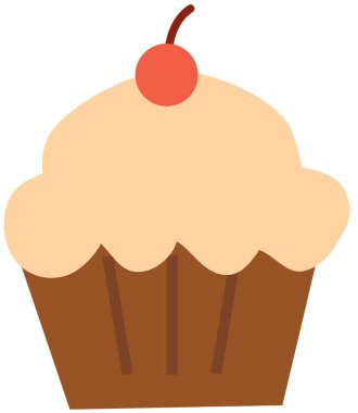Tatlı cupcake, illüstrasyon, beyaz arka plan vektör