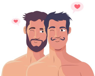 Mutlu çift kalpler ile.