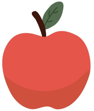 Kırmızı elma, illüstrasyon, vektör, beyaz arkaplanda.