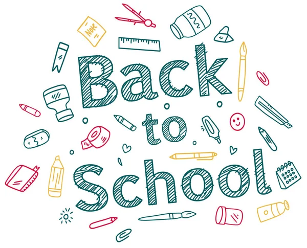 Okulun karalama geçmişine dönelim. vektör illüstrasyonu