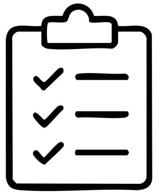 Kontrol listesi simgesi, vektör illüstrasyonu