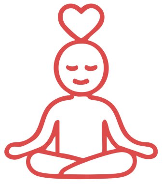 Kalp ikonu olan adam, basit vektör çizimi