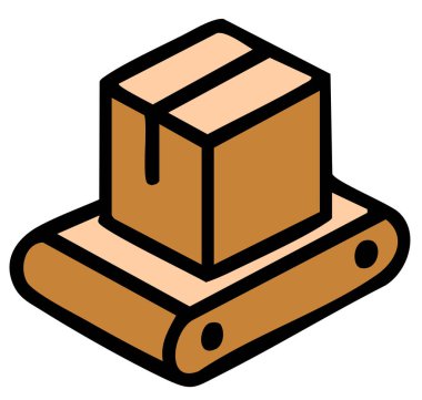 Kargo kabı simgesi renk dış hat vektörü