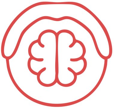 beyin ikonu vektör illüstrasyonu