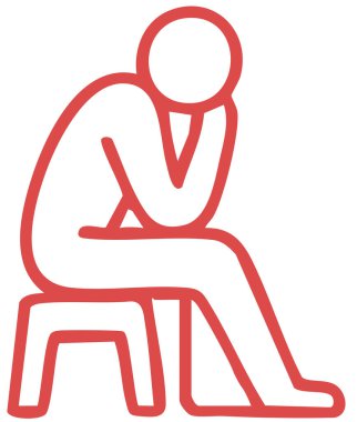 Sandalyeye oturan adam, illüstrasyon, vektör, beyaz arka plan.