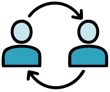 grup insanları simge renk ana hatları vektörü