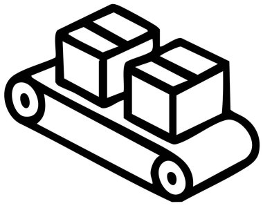 outline biçiminde dağıtım lojistik kamyon simgesi