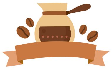 Kahve çekirdeği ikonu vektör tasarımı ile kahve fincanı