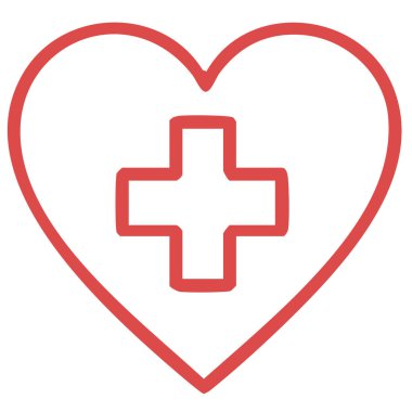 kalp çapraz ikonu vektör illüstrasyonu