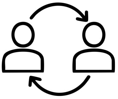 insan ikon vektör ana hatları çizimi grubu