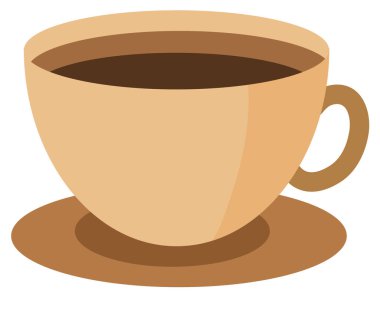 Bir fincan kahve, illüstrasyon, beyaz arka planda vektör..