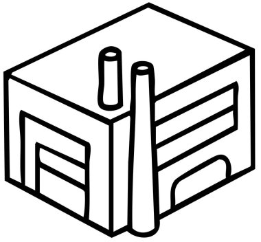 Ana hatlar biçiminde inşaat yapı ikonu