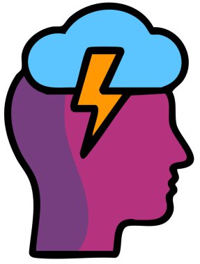 Beyin baş ikonu vektör illüstrasyonu