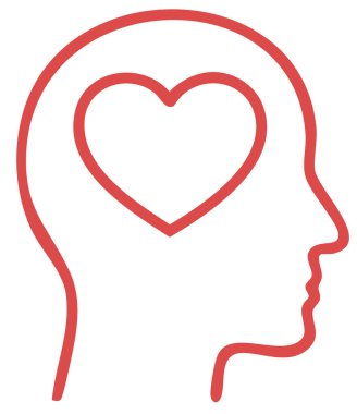 Kalpli baş insan aşk sembolü simgesi