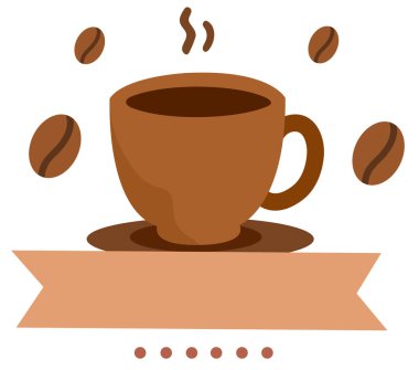 Kahve kupası, illüstrasyon, beyaz arkaplanda vektör.