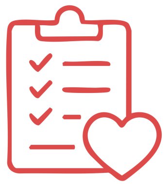 Pano listesi kalp simgesi ana hat biçiminde