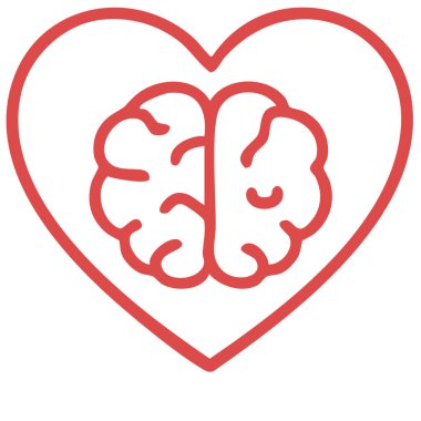 İnsan beyin organı çizgisi ve biçim simgesi