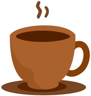 Bir fincan kahve ikonu, düz tasarım.