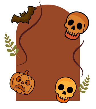 Kafatası, vektör illüstrasyonlu cadılar bayramı arka planı, eps