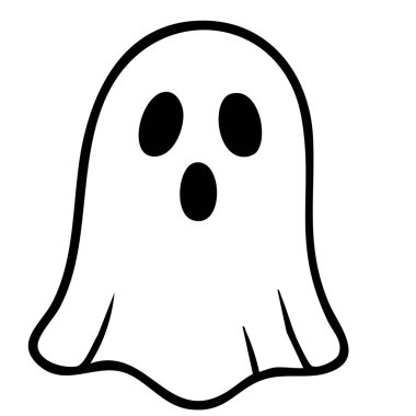 Cadılar Bayramı hayalet ikonu. Beyaz arkaplanda izole edilmiş web tasarımı için hayalet vektör simgesi