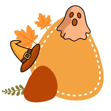 Şükran Günü balkabağı ve şapka vektör çizimi grafik tasarımı